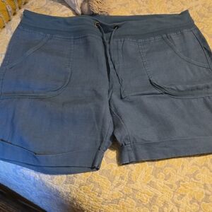 XCVI Women's Slate Blue Linen Shorts